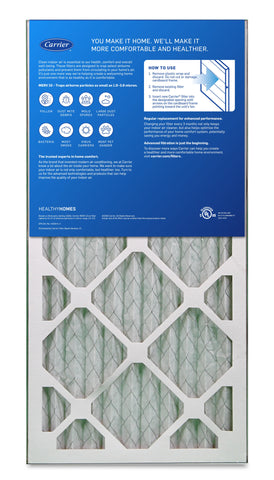 Carrier 1” MERV 10 air filter – back view 